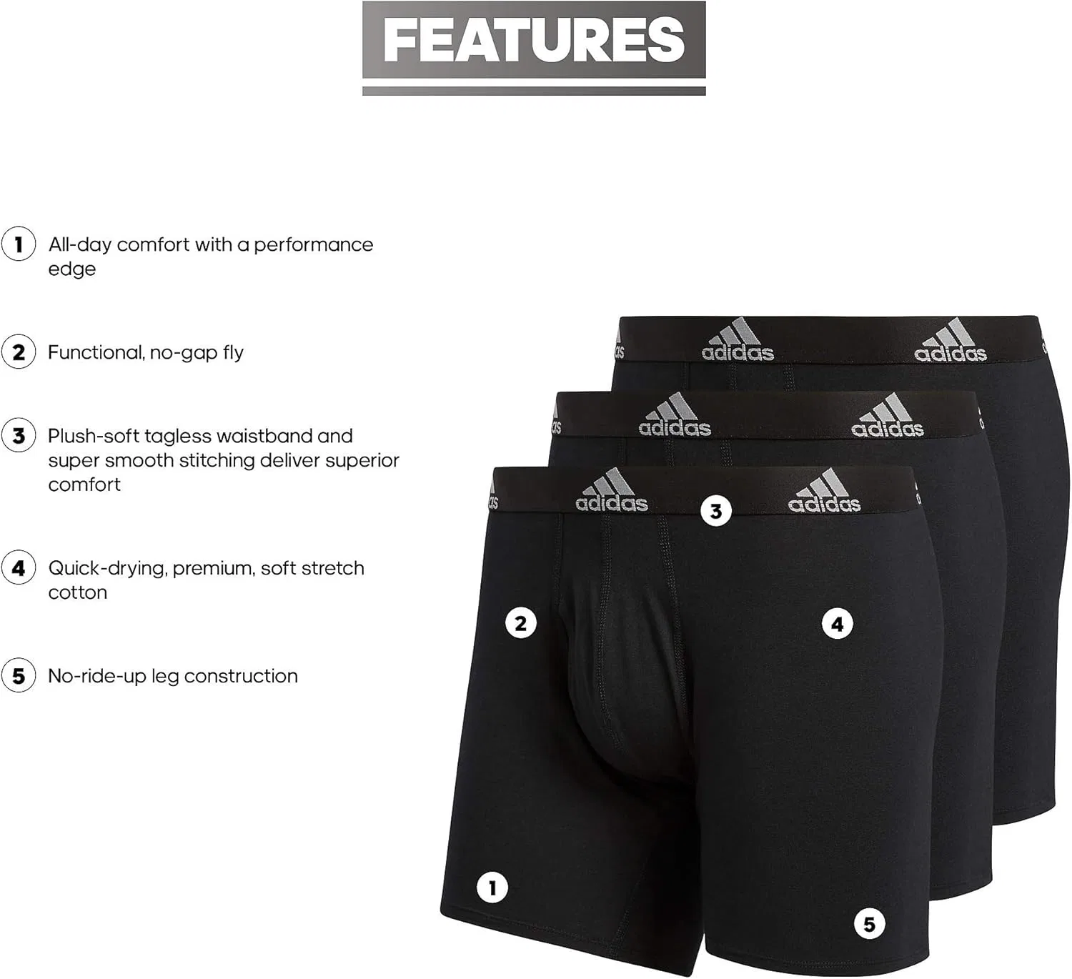 Боксеры Adidas Black/Light Onix Grey — фото 4