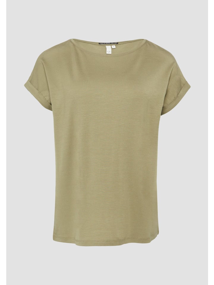 

QS Футболка 7854 светло-оливково-зеленого цвета, Зеленый, QS Футболка 7854 светло-оливково-зеленого цвета