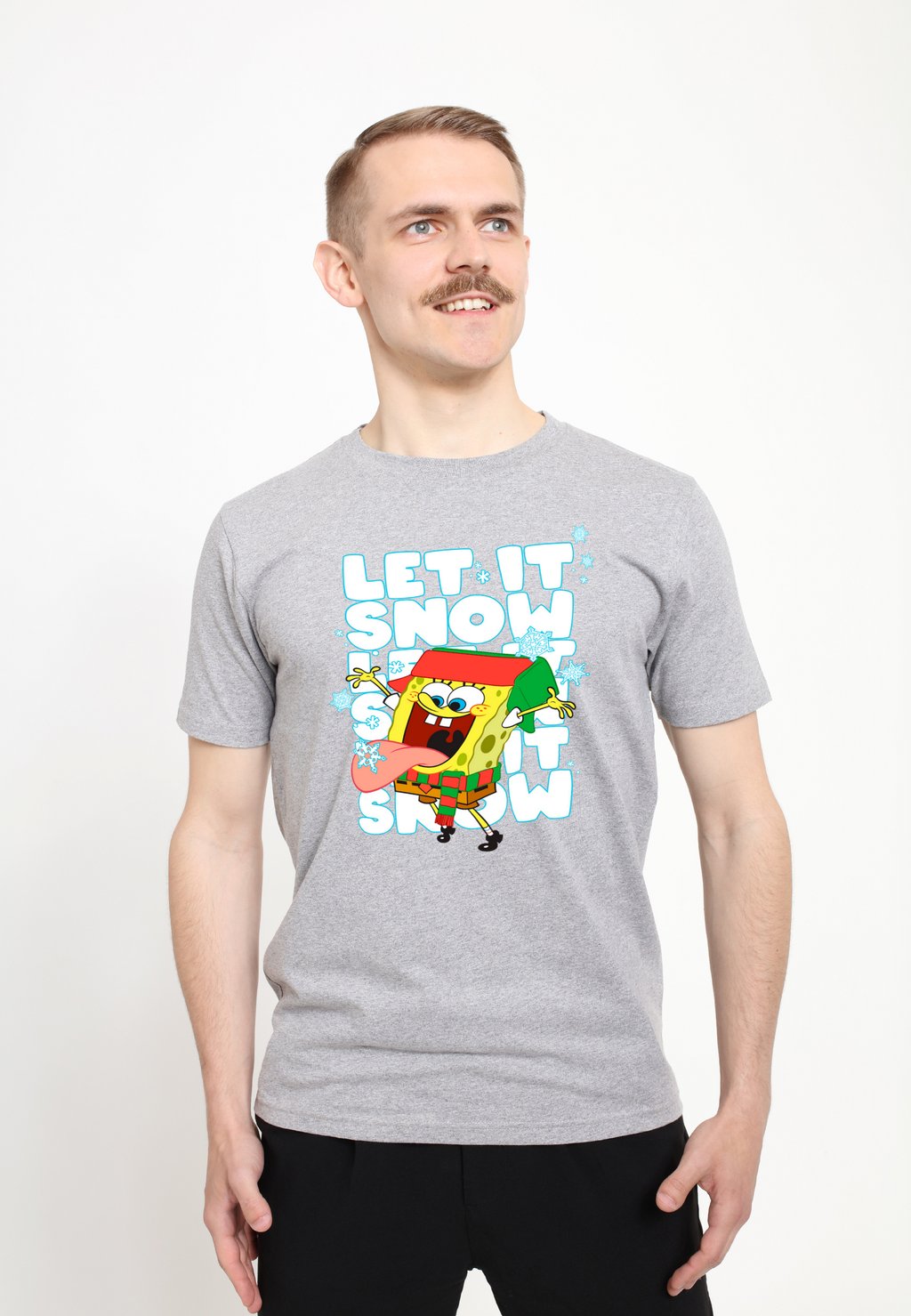 

Футболка с принтом SPONGEBOB SQUAREPANTS LET IT SNOW Henry Tiger, серый