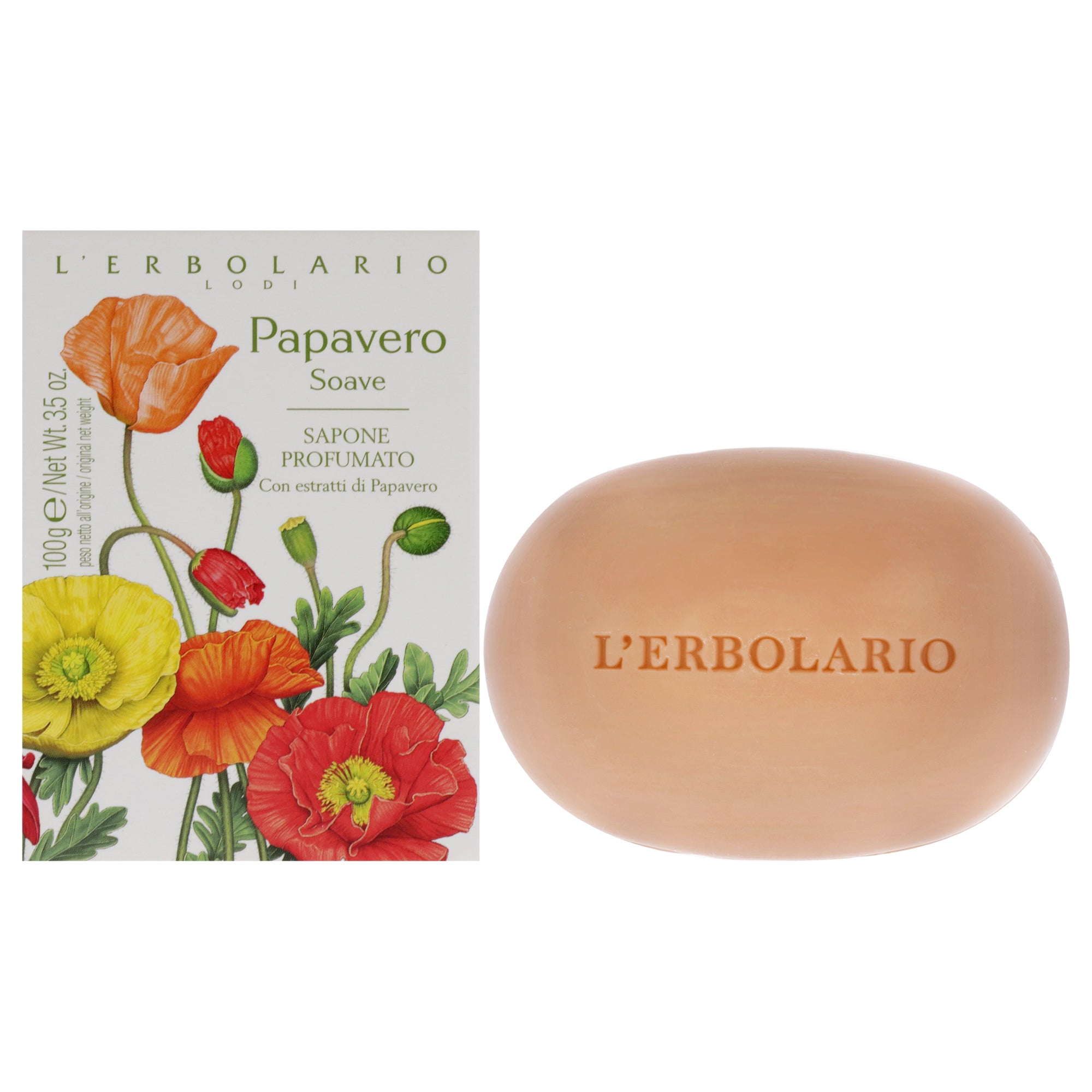 

Парфюмерное мыло Sweet Poppy от LErbolario, унисекс - 3,5 унции (90 г), прозрачный