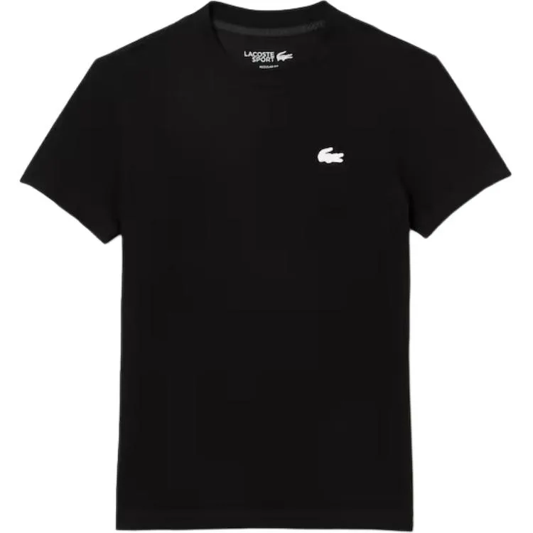 Футболка Lacoste с вышитым логотипом, черная