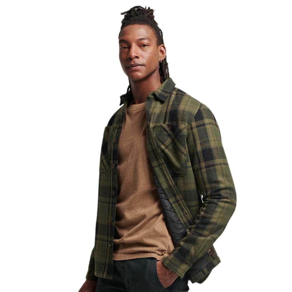 

Рубашка с длинным рукавом Superdry Merchant Quilted, зеленый