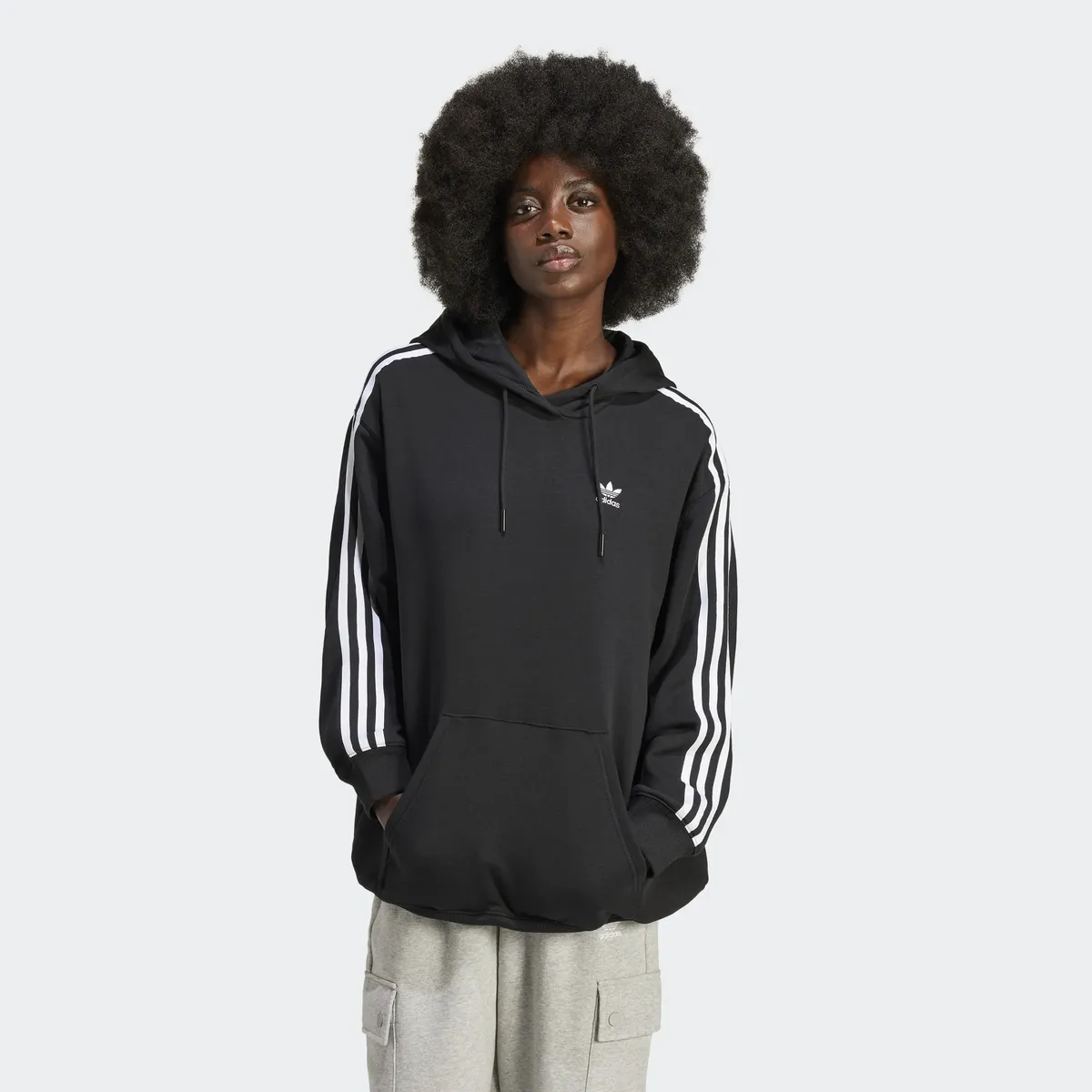 

Толстовка Adidas Originals с капюшоном "3 S HOODIE OS", черный