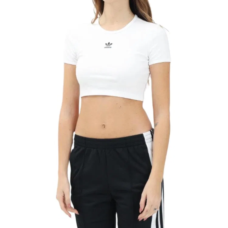Футболка Essentials ribbed Adidas Originals, White — фото 3