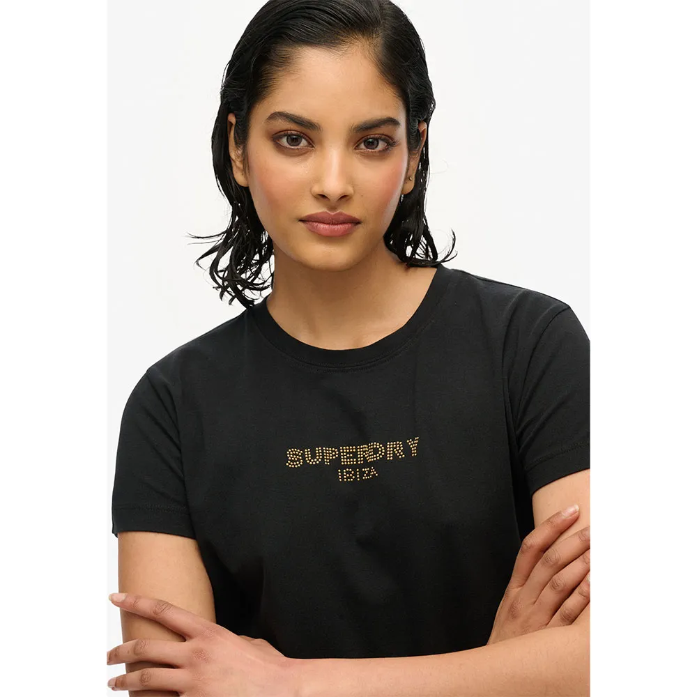 Футболка с коротким рукавом Superdry Sport Luxe Fitted, черный — фото 2