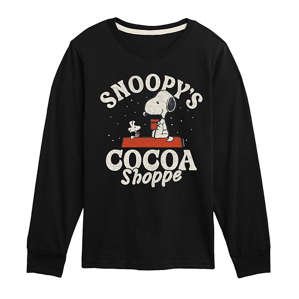

Футболка с длинным рукавом Peanuts Snoopy's Cocoa Shoppe для мальчиков 8-20 Licensed Character, Black