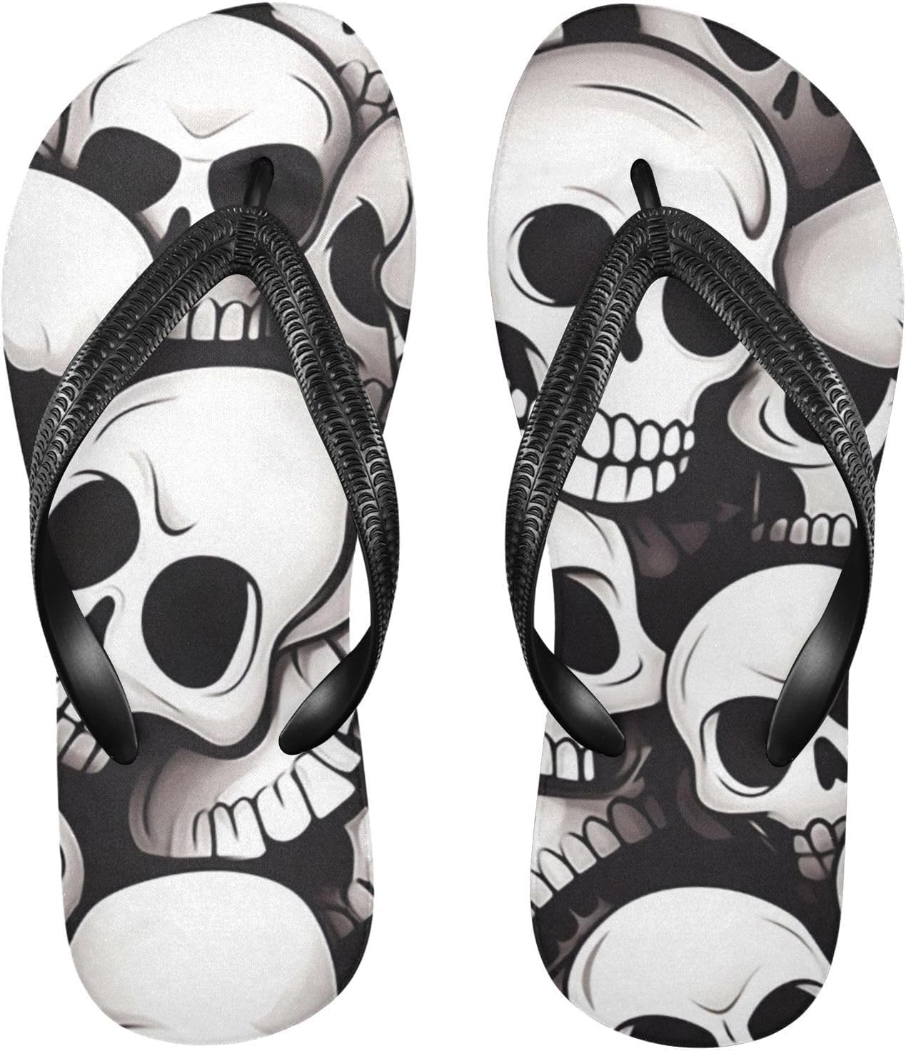 

Пляжные летние сандалии с черепом скелета в готическом стиле на Хэллоуин для женщин и мужчин, тапочки для душа Kfbe, Skull