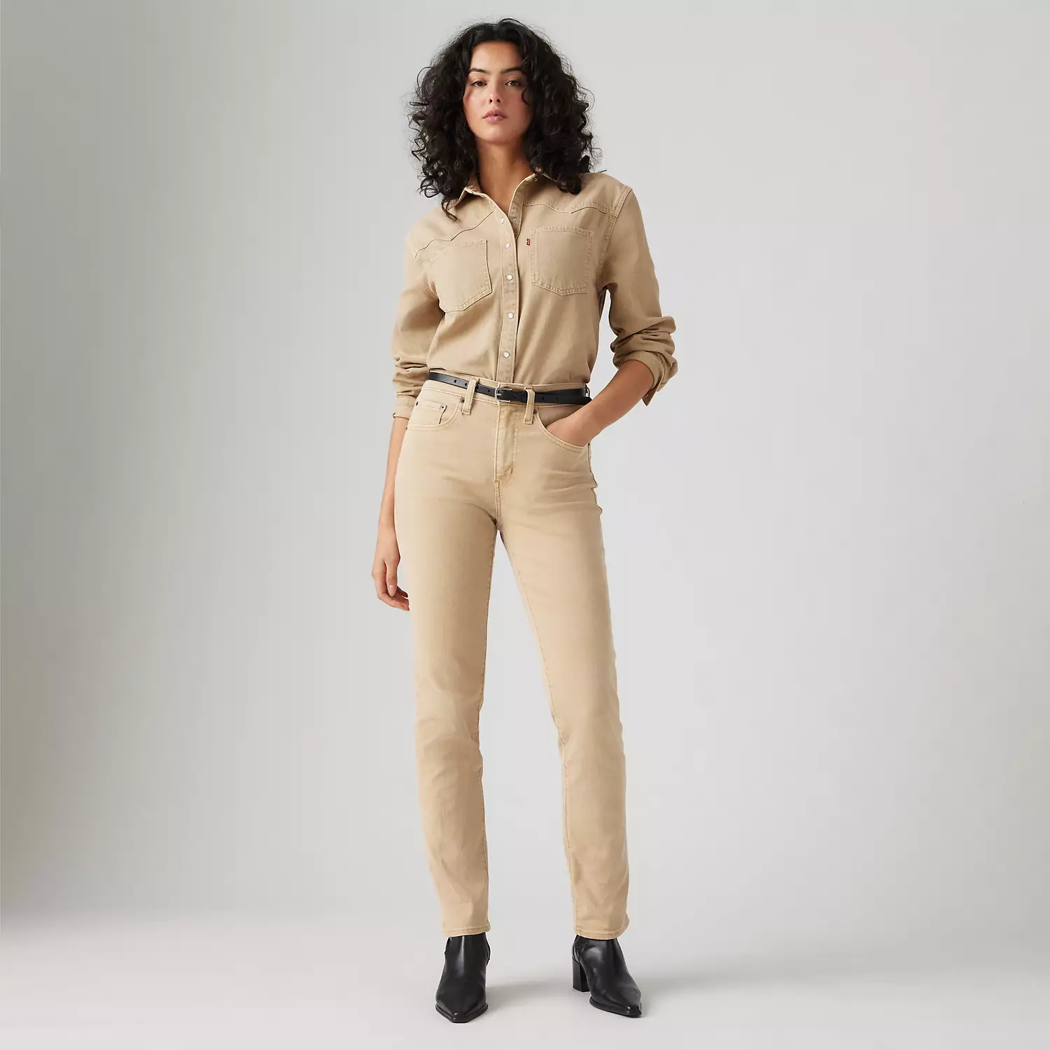 

724 Прямые женские джинсы с высокой посадкой Levi's, цвет Dusty Travertine - Tan