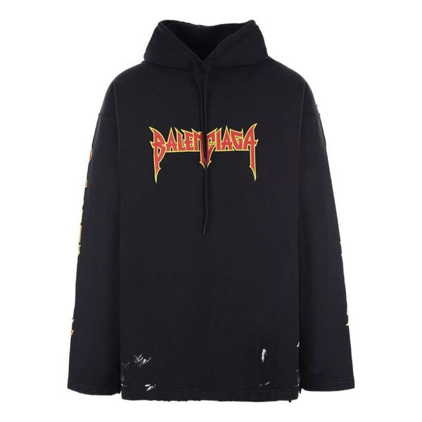 

Толстовка metallica hoodie oversized fit 'black orange' Balenciaga, черный