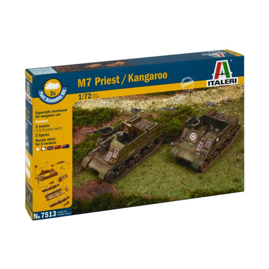 

M7 Priest/Kangaroo — комплект для быстрой сборки (Вторая мировая война), Military Vehicles (1:72) (Italeri)