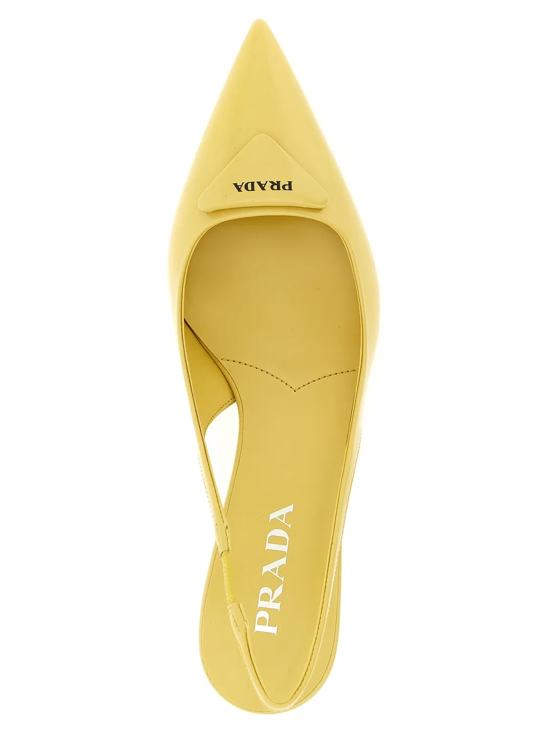 Туфли-слингбэки с треугольным логотипом Prada, желтый — фото 4