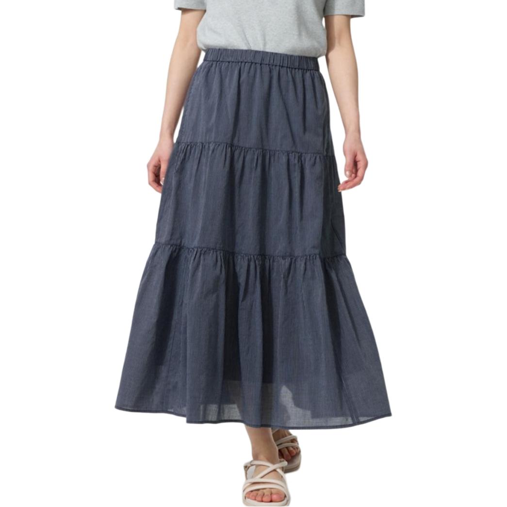 

Повседневная длинная юбка Women's UNIQLO, темно-синий