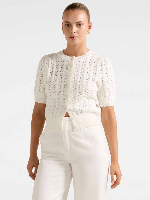 

Блузка Bianca с вязаным узором Forever New, Cream