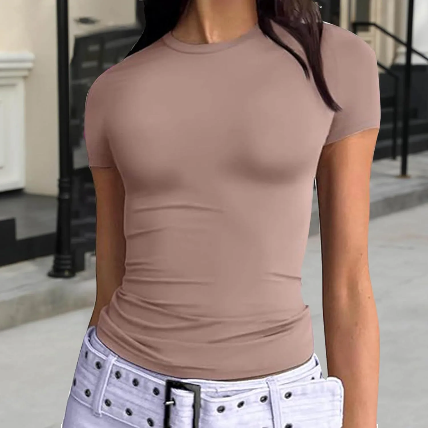 Женская футболка с коротким рукавом Slim Fit — фото 2