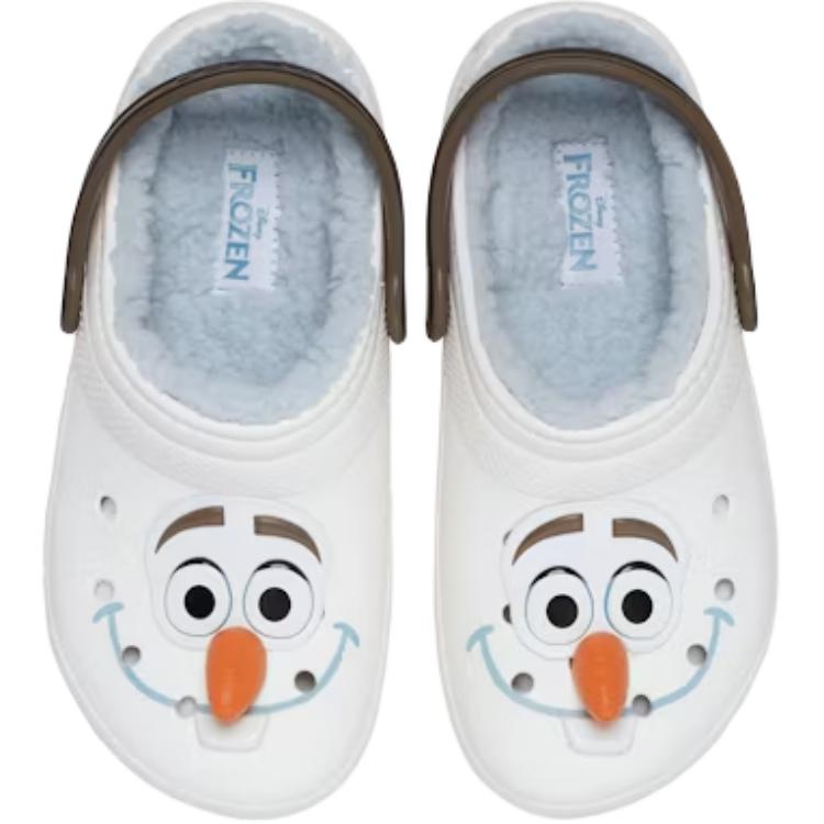 Классические сабо на подкладке Disney Frozen Olaf TD Crocs, белый — фото 4