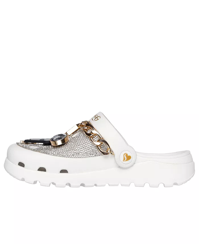 Женские Snoop Dogg: Arch Fit Footsteps - Rolling N Gold Clog Sandals от Finish Line Skechers, белый — фото 3
