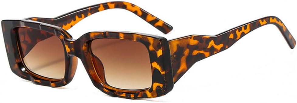 

Модные винтажные солнцезащитные очки, классические ретро-солнцезащитные очки для женщин, яркие, для путешествий, маленькие прямоугольные, с защитой от УФ-излучения UV400, с леопардовым принтом TYUVIVO, Leopard