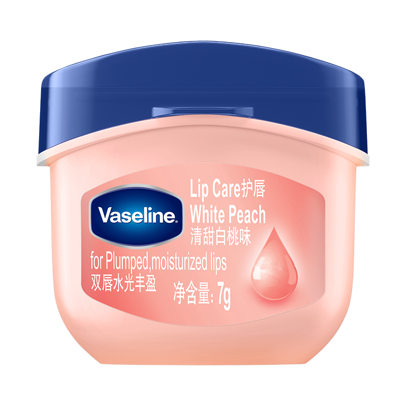 Vaseline Бальзам для губ Sweet White Peach Small Q Can стягивающий, увлажняющий, питающий, восстанавливающий 7г — фото 2