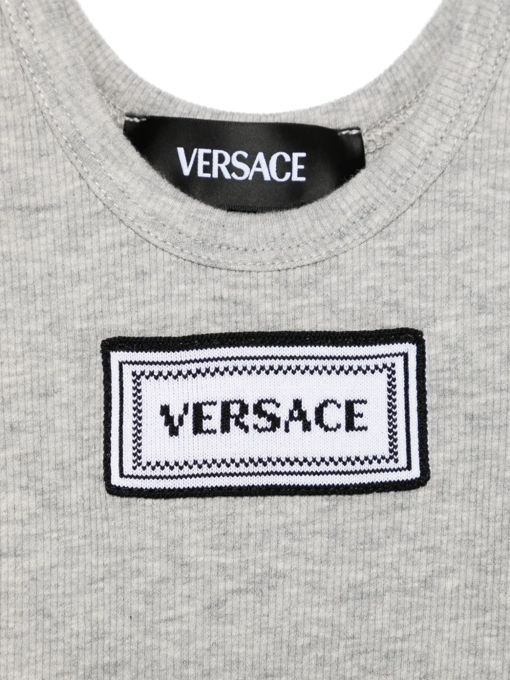 Комплект из двух боди с логотипом Versace Kids, серый — фото 2
