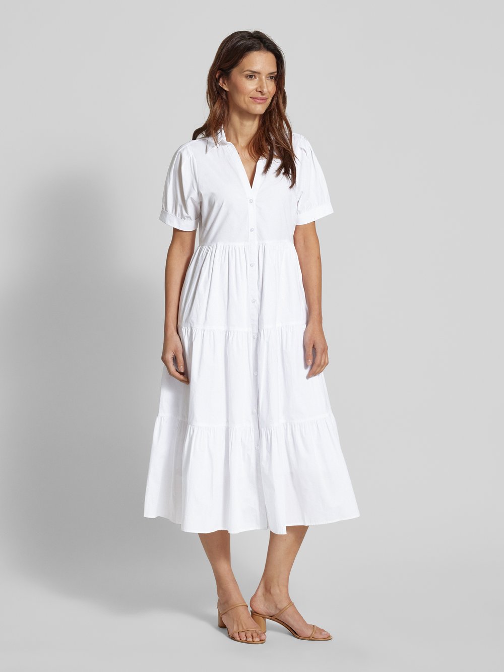 

Платье миди с рубашечным воротником DKNY, белый