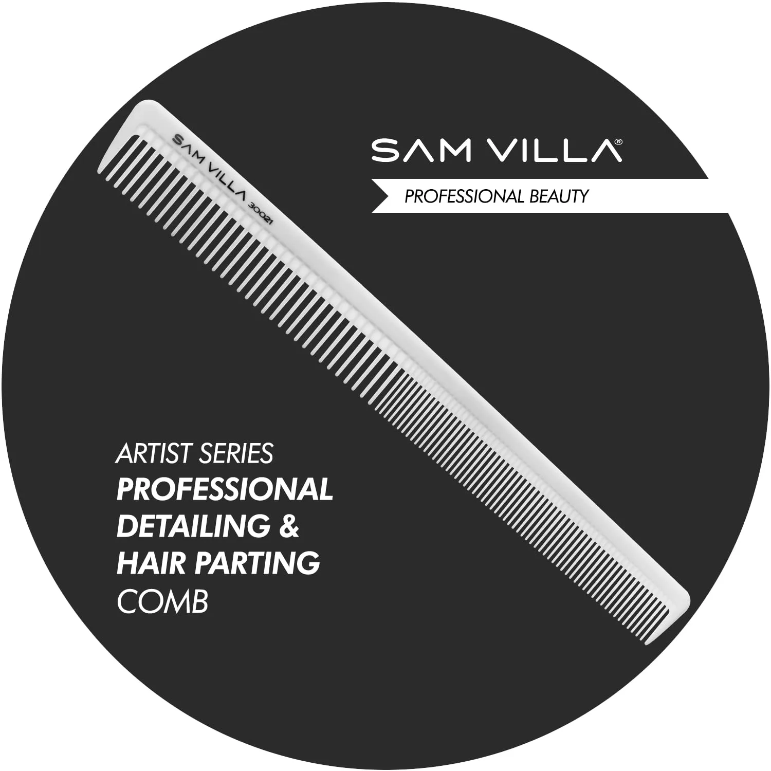Профессиональная расческа для детализации и пробора волос Sam Villa Artist Series Индивидуальные расчески, Ivory — фото 2