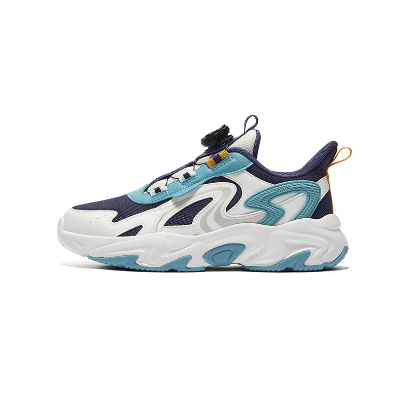 

Противоскользящие износостойкие низкие детские повседневные кроссовки Glossy Blue/Feather White/Glazed Green для подростков 361°KIDS, голубой