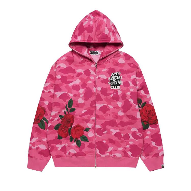 

Худи BAPE x Anti Social Social Club Full Zip Hoodie, Pink