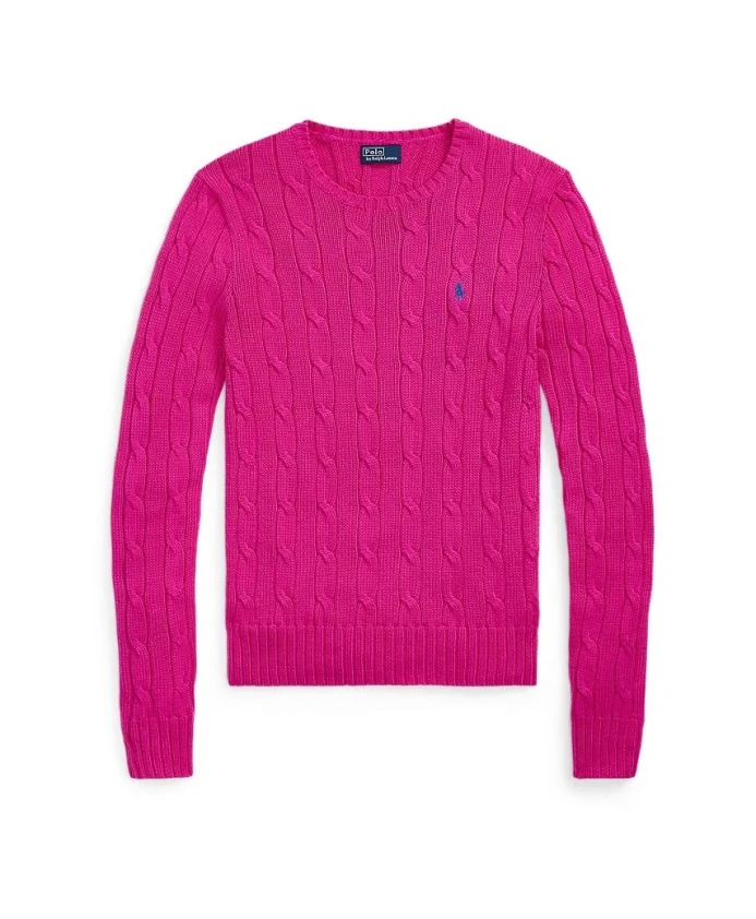 

Свитер с круглым вырезом и косами Polo Ralph Lauren, розовый