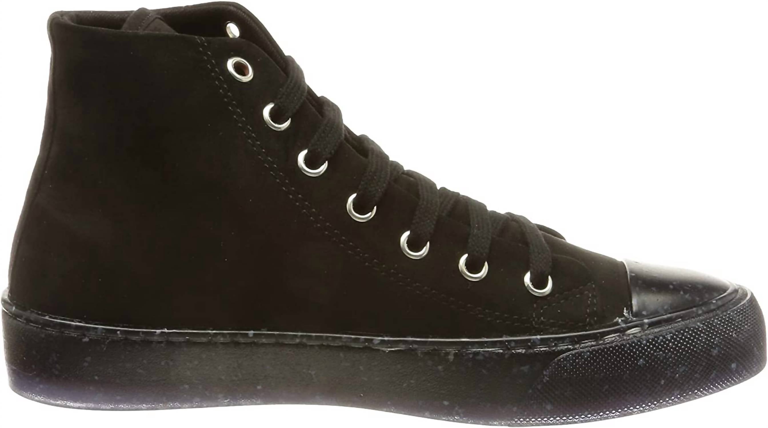 Женские холщовые высокие кроссовки Heart Lace Up Sneakers черного цвета Love Moschino — фото 3