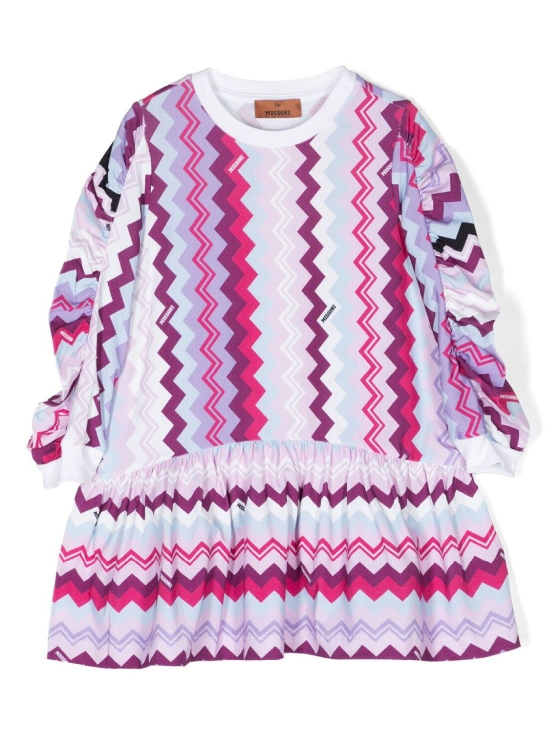

Missoni Kids платье с узором зигзаг, фиолетовый