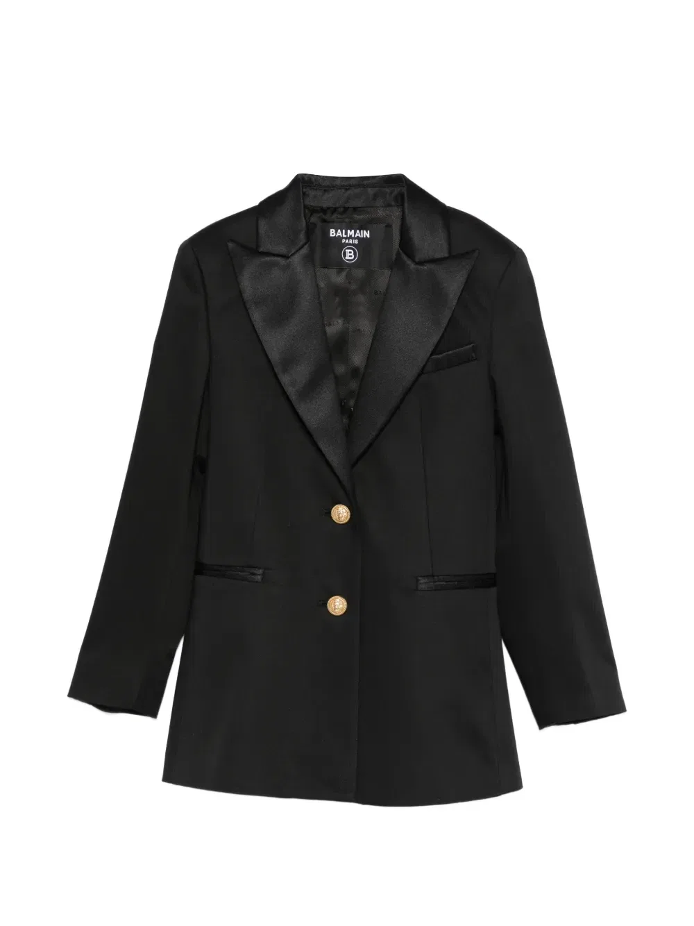 Блейзер с декорированными пуговицами Balmain Kids, черный
