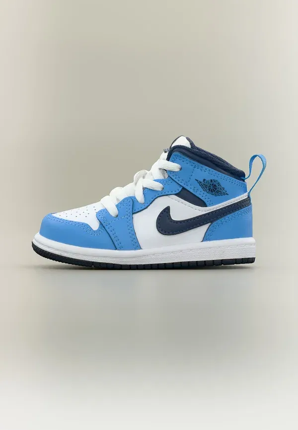 Кроссовки детские Jordan 1 Mid, цвет полночная лазурь/университетский синий/белый/парус/вершинный белый