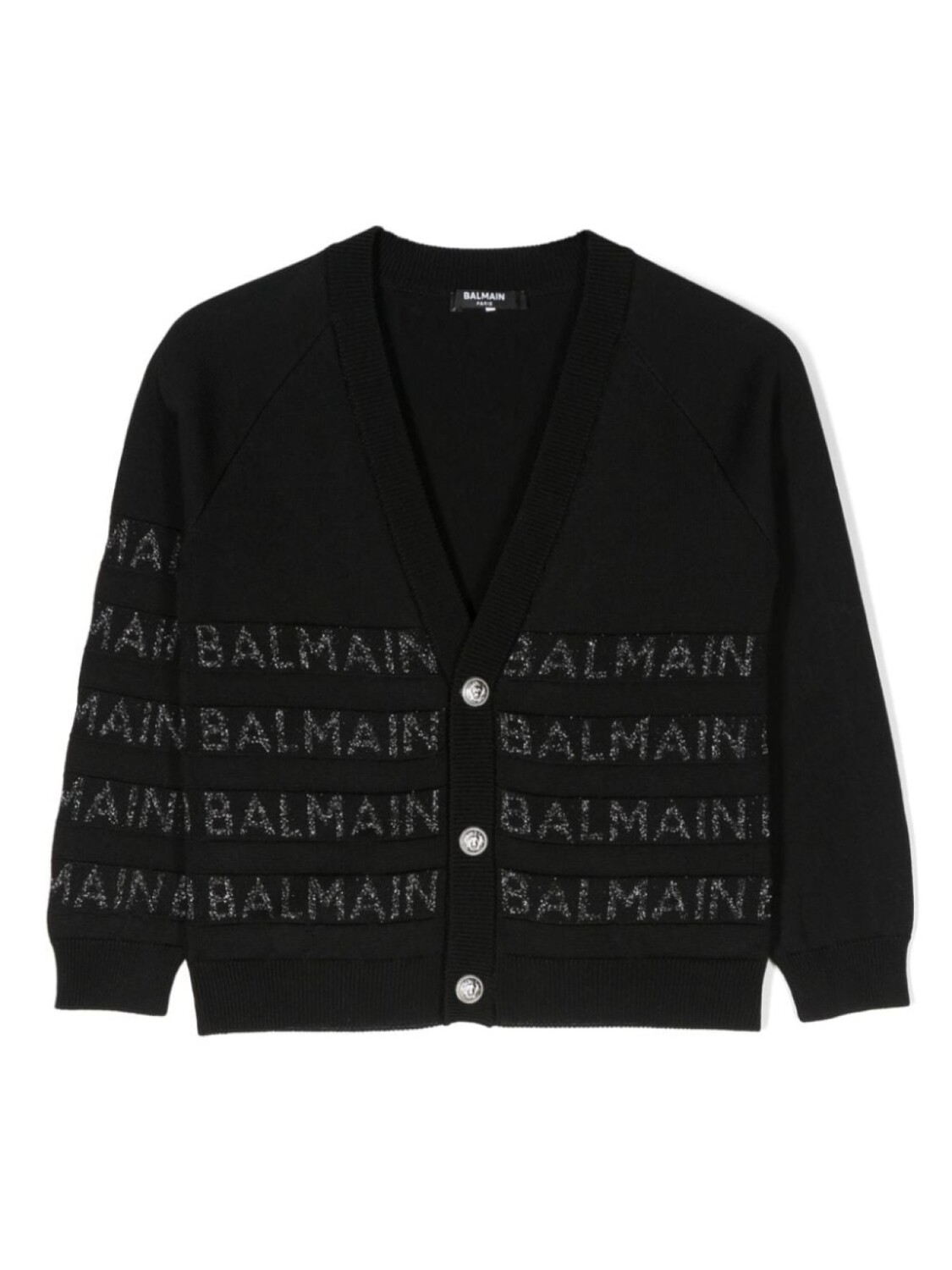 

Balmain Kids кардиган с вышитым логотипом, черный