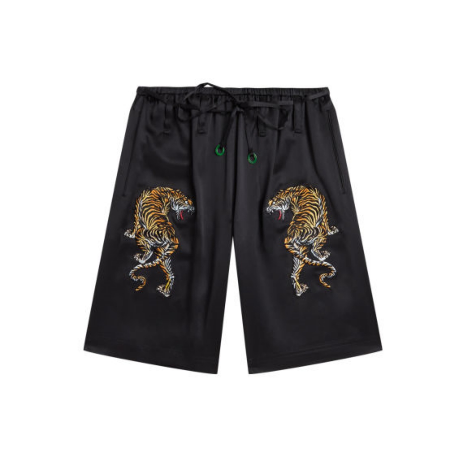 

Тигровая вышивка атласные пижамные шорты Alexander Wang, черный