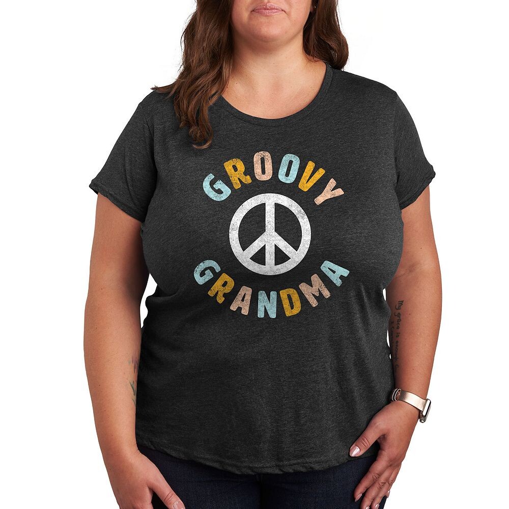 

Футболка Plus с рисунком Groovy Grandma Licensed Character, цвет Heather Charcoal