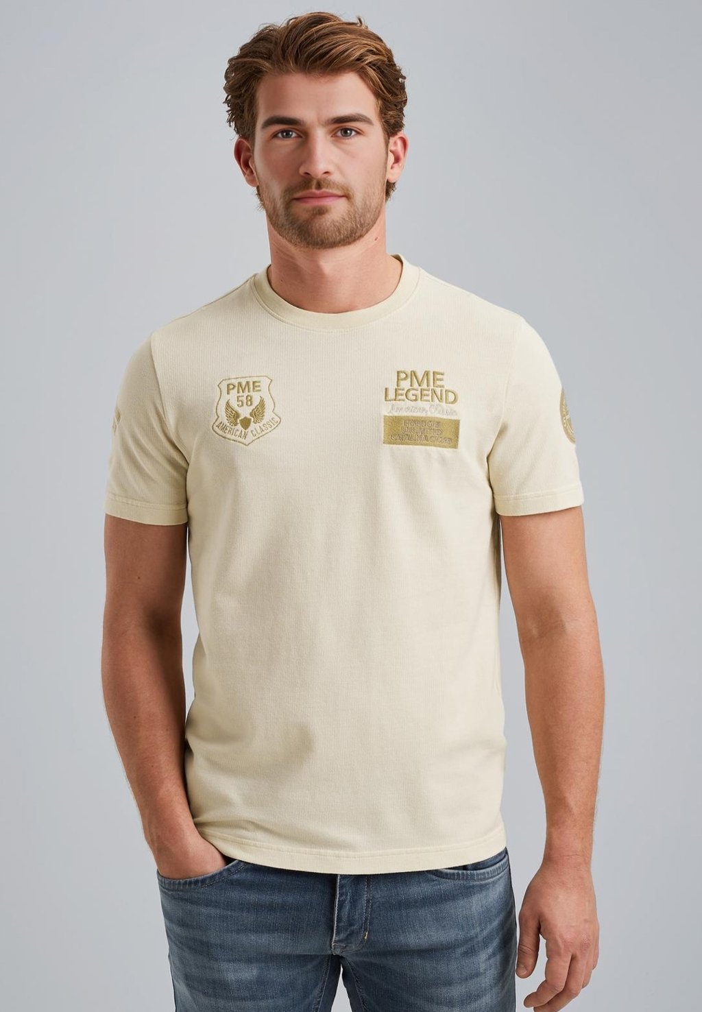 

Базовая футболка BADGES PME Legend, бежевый
