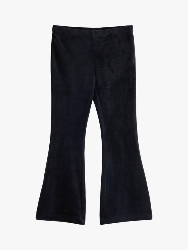 

Детские велюровые леггинсы с резинкой и расклешёнными штанинами Lindex, Black