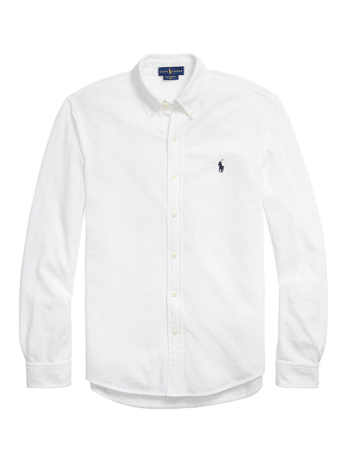 Рубашка-оксфорд из полулегкой сетки Polo Ralph Lauren, белая — фото 4