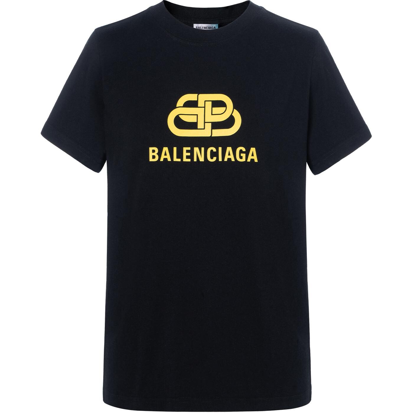 

Футболка женская Balenciaga с желтым логотипом, черный