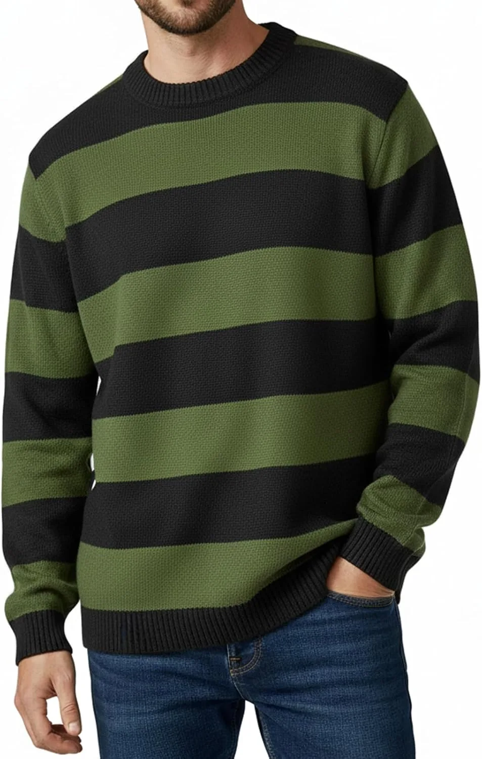 

Мужской свитер с длинным рукавом и круглым вырезом — мягкий теплый пуловер для зимы yoomens