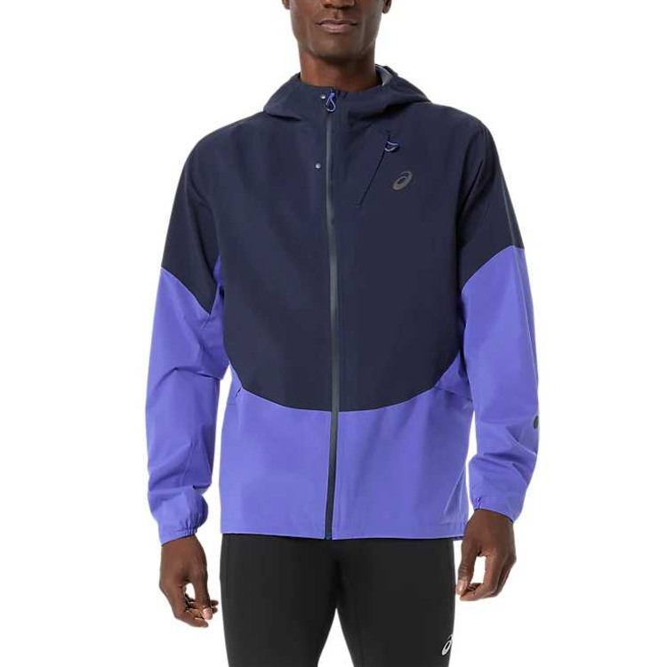 

ASICS Куртка Metarun для мужчин Midnight/Cobalt Blue Burst/Glow Green с капюшоном