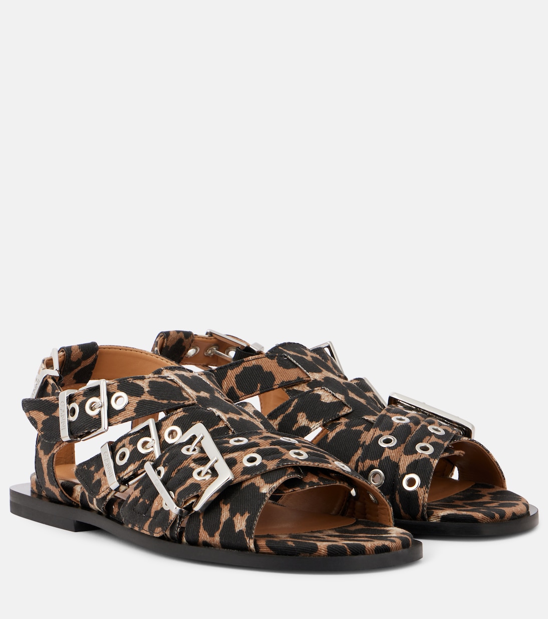 Сандалии с леопардовым принтом Ganni, Leopard