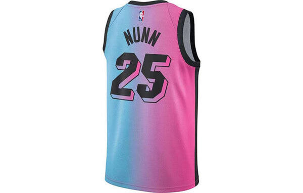 Спортивная футболка men's swingman miami heat gradient quick dry environmental friendly knit basketball jersey/vest purple blue Nike, синий — фото 2
