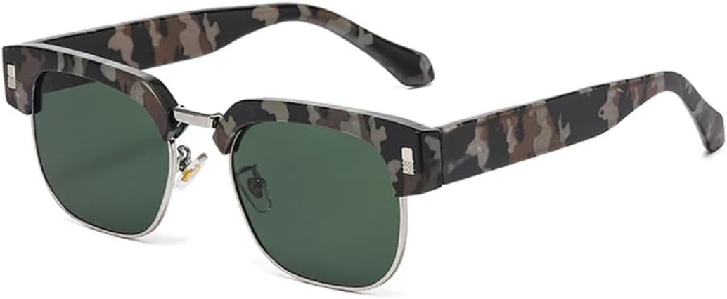 

Полуметаллические солнцезащитные очки для женщин, защита от УФ-излучения UV400, модный леопардовый принт, зеленые солнцезащитные очки для мужчин в стиле панк UUPTTPL, Pattern Dark Green
