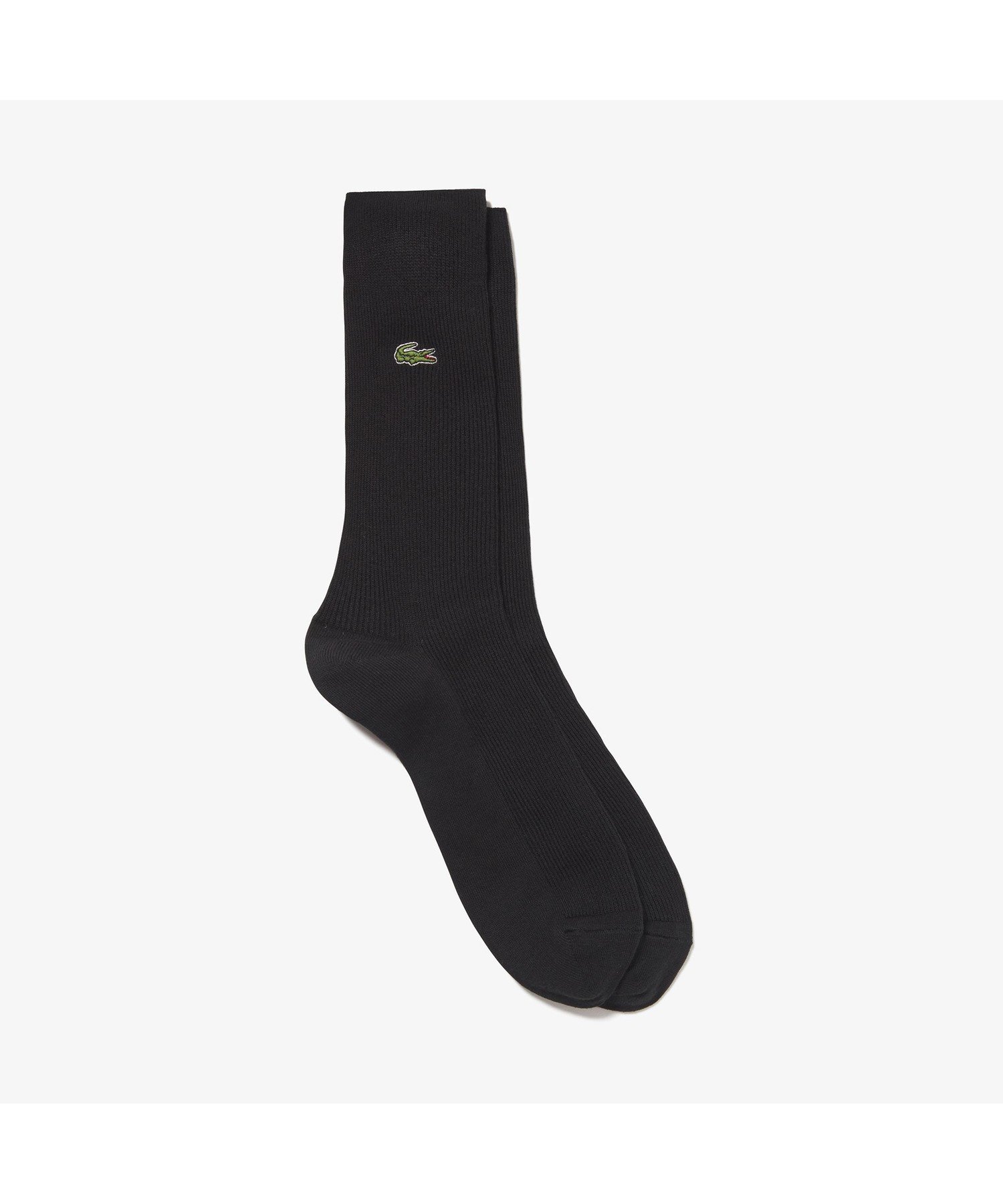 Носки с эмблемой часов, трикотажная резинка 1*1 LACOSTE, Black