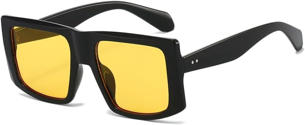 

Ретро большие солнцезащитные очки с градиентным переходом цвета для женщин, модные, с леопардовым принтом, простые, для мужчин, с защитой от УФ-излучения UV400 UATXTAU, Black Yellow