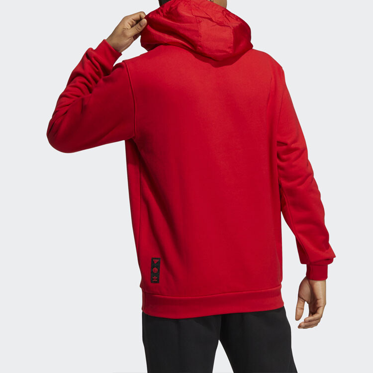 Толстовка мужская алая Adidas Originals, цвет Scarlet — фото 3