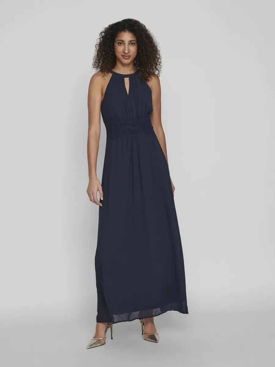 

Платье макси Vila "VIMILINA HALTERNECK MAXI DRESS - NOOS", цвет Total Eclipse