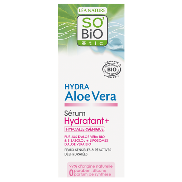 

Успокаивающая увлажняющая сыворотка для лица, 30 мл So'Bio Etic Aloe vera
