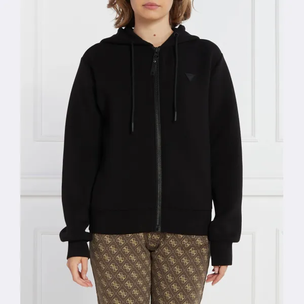 

Толстовка Allie Scuba Hoodie стандартного кроя на молнии Guess, черный